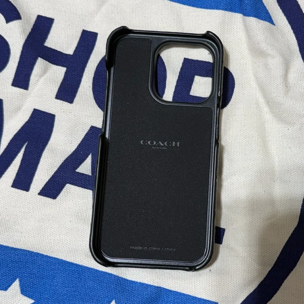 COACH NEW YORK IPHONE 15 PRO CASE GENUINE LEATHER EMBOSSED MONOGRAM SIGNATURE CC